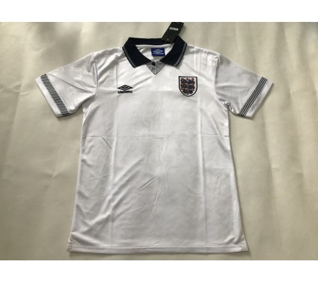 England 1990 World Cup Home White Soccer Jersey